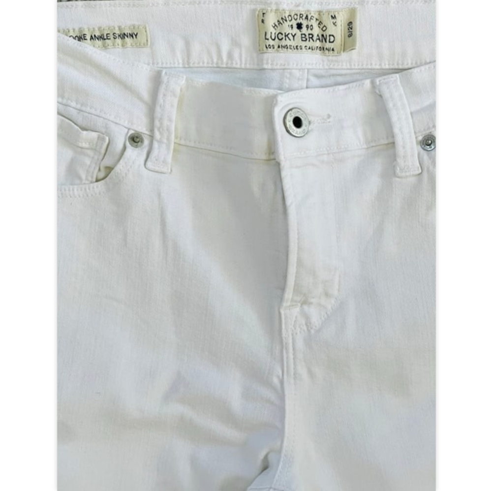 Lucky Brand Women's White Skinny Jeans Size 8/29 Ankle Stretch Cotton Denim VG - Picture 4 of 6
